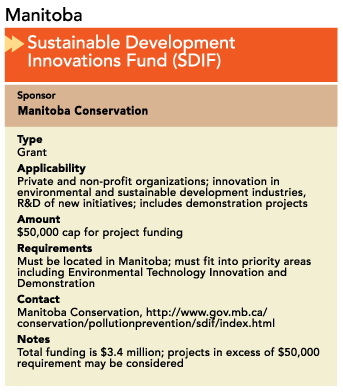 Manitoba Sustainable Development Innovations Fund (SDIF)